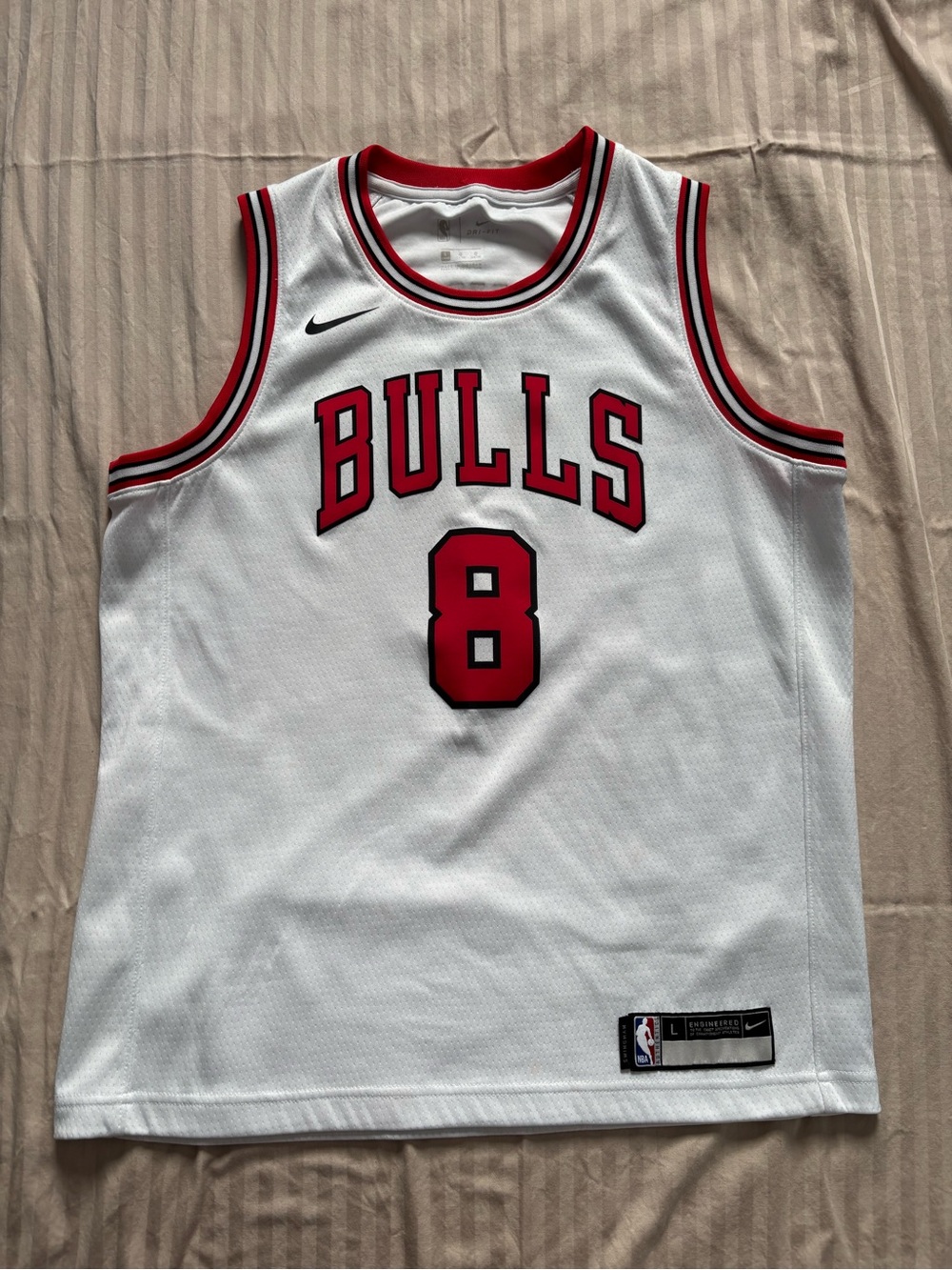 Nike Chicago Bulls #8 Zach LaVine Swingman Jersey White Dri-FIT Youth Large